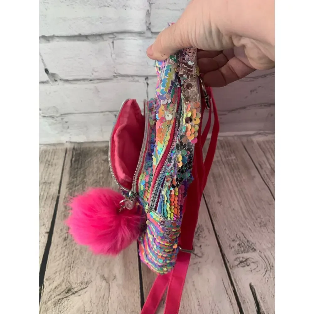 JUSTICE Girl’s Flip Sequin Initial “G” Mini Backpack